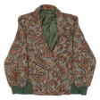 ELEGANCE Womens Jacket Green Knit Paisley S on Sale