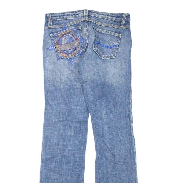 HEAVEN S Womens Jeans Blue Regular Straight Stone Wash W27 L33 Online Sale