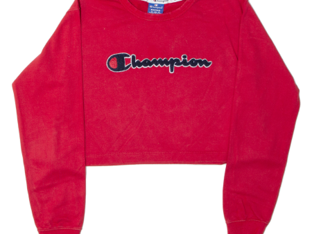 CHAMPION Cropped Girls Sweatshirt Red M For Sale