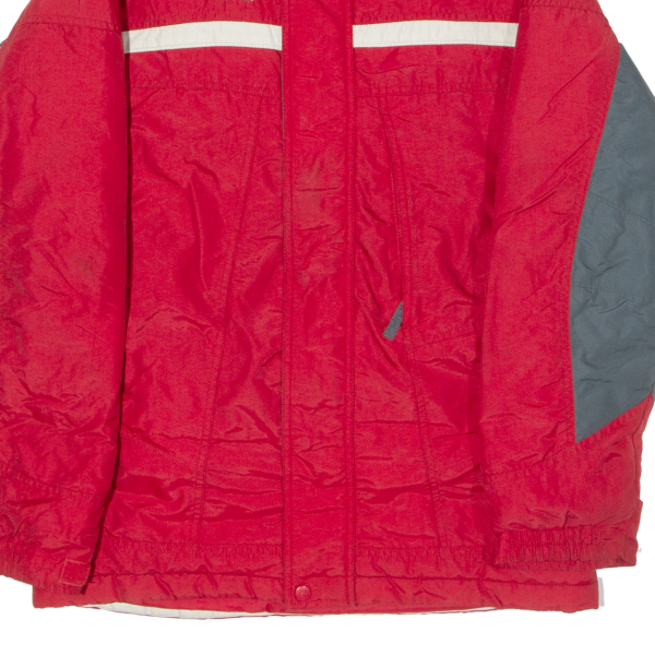 COLUMBIA Boys Ski Jacket Red Hooded Colourblock XL For Sale