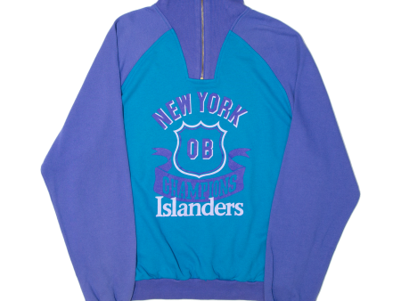 New York Islanders Ice Hockey Womens Sweatshirt Purple 1 4 Zip USA M Discount