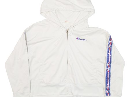 CHAMPION Cropped Womens Cream Hoodie Full Zip M For Sale