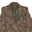 ELEGANCE Womens Jacket Green Knit Paisley S on Sale