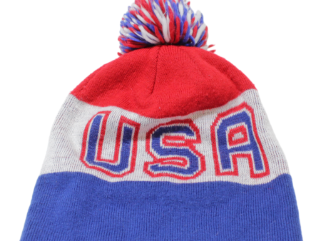 AMERICAN EAGLE USA Bobble Mens Beanie Blue Colourblock Online