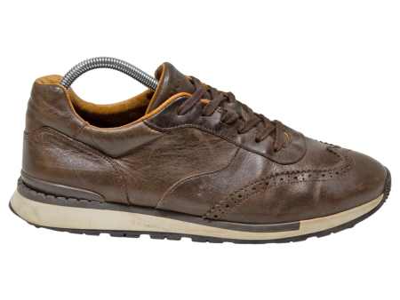 BOGGI MILANO Sneaker Trainers Brown Leather Mens UK 7.5 Fashion