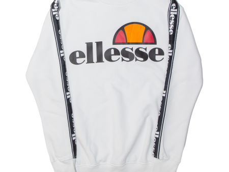 ELLESSE Womens Sweatshirt White UK 6 Sale