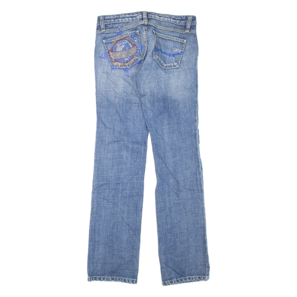 HEAVEN S Womens Jeans Blue Regular Straight Stone Wash W27 L33 Online Sale