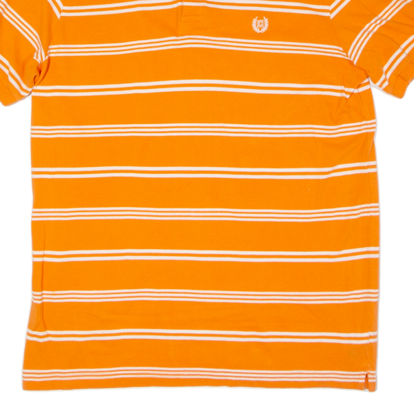 CHAPS Mens Polo Shirt Orange Striped L Hot on Sale