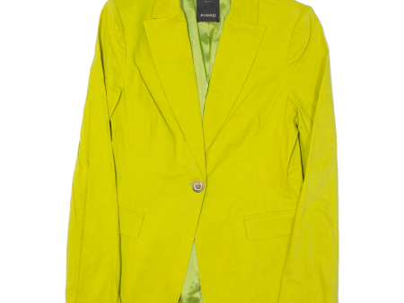 PINKO Womens Blazer Jacket Green Linen UK 12 For Sale