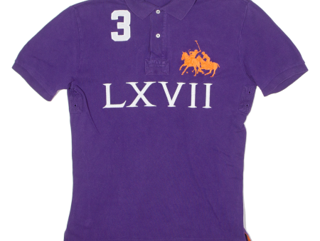 POLO RALPH LAUREN #3 LXVIII Mens Polo Shirt Purple Patchwork S Discount