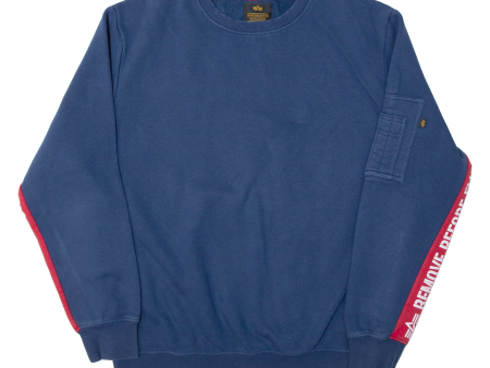 ALPHA INDUSTRIES Mens Sweatshirt Blue XL Supply