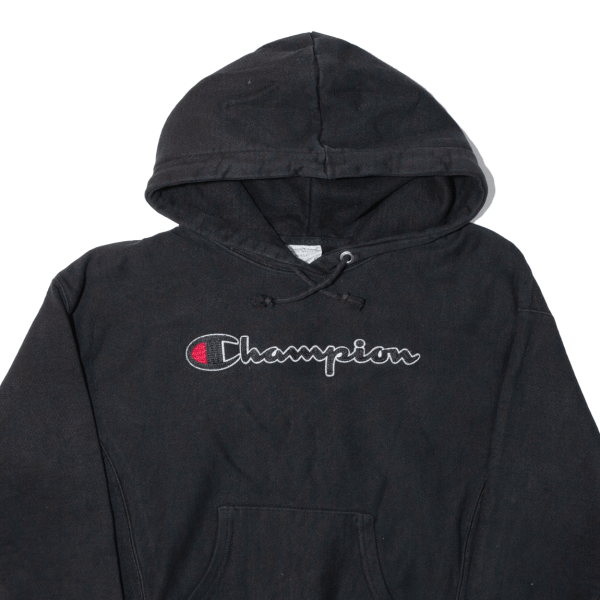 CHAMPION REVERSE WEAVE Mens Black Hoodie S Supply