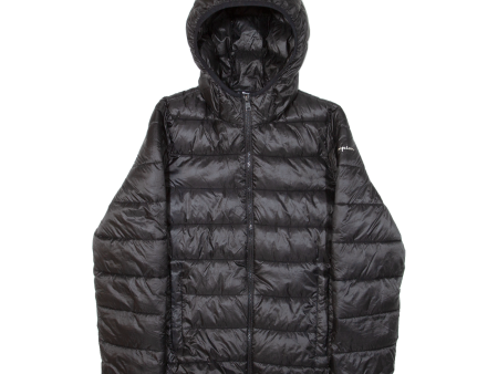 CHAMPION Insulated Womens Puffer Jacket Black Hooded M on Sale