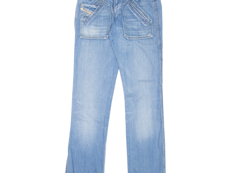 DIESEL Womens Jeans Blue Slim Straight Stone Wash W26 L31 on Sale