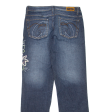 S ERO Embroidered Womens Jeans Blue Regular Straight Stone Wash W28 L27 Online now