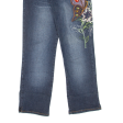 S ERO Embroidered Womens Jeans Blue Regular Straight Stone Wash W28 L27 Online now