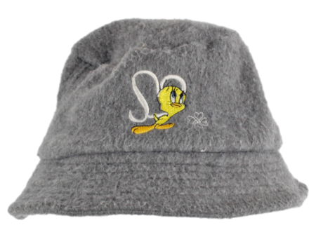 Looney Tunes Girls Bucket Hat Grey Fleece For Cheap