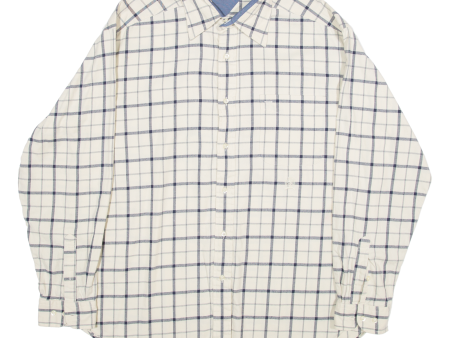 TOMMY HILFIGER Mens Shirt Cream Check Long Sleeve L For Discount