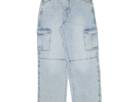 H&M Cargo Womens Jeans Blue Loose Straight W31 L31 Hot on Sale