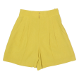 FIR Pleated Womens Casual Shorts Yellow Slim 90s M W25 For Sale