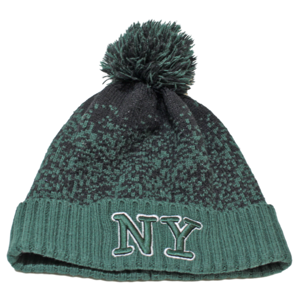 New York Bobble Mens Beanie Green Fashion