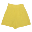 FIR Pleated Womens Casual Shorts Yellow Slim 90s M W25 For Sale