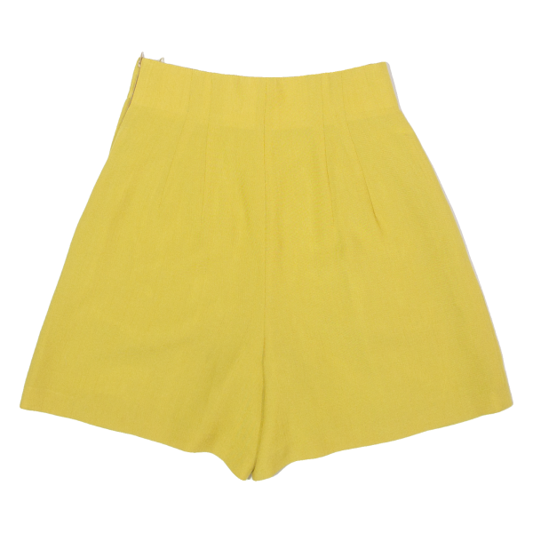 FIR Pleated Womens Casual Shorts Yellow Slim 90s M W25 For Sale