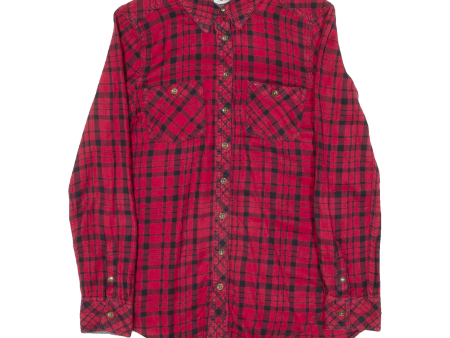 TOMMY HILFIGER Womens Shirt Red Check Long Sleeve XS Online now