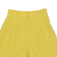 FIR Pleated Womens Casual Shorts Yellow Slim 90s M W25 For Sale