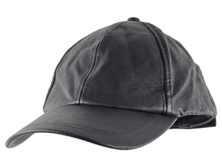 GUESS Faux Leather Womens Snapback Cap Black Sale