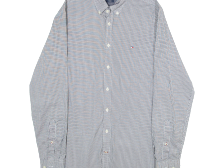 TOMMY HILFIGER Slim Fit Stretch Mens Shirt Grey Long Sleeve M For Sale