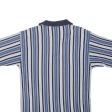 GO WEST Mens Polo Shirt Blue Striped M Hot on Sale