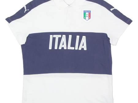 PUMA Italy National Football Team Mens Polo Shirt White Colourblock 2XL Online Hot Sale