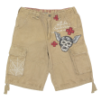 SHIROI NEKO Mens Cargo Shorts Brown Patchwork M W32 Hot on Sale