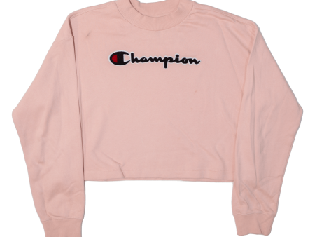 CHAMPION Cropped Womens Sweatshirt Pink XL For Sale