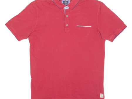 PIERRE CARDIN Mens Polo Shirt Red L Supply