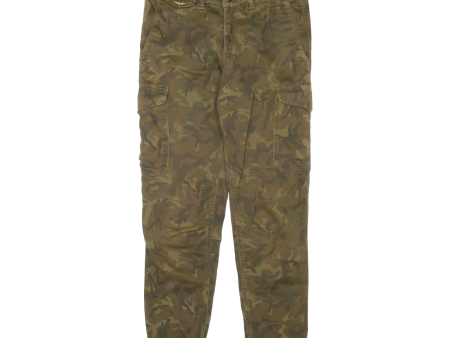 AERONAUTICA MILITARE Camo Cargo Mens Trousers Green Slim Tapered W30 L29 Online now