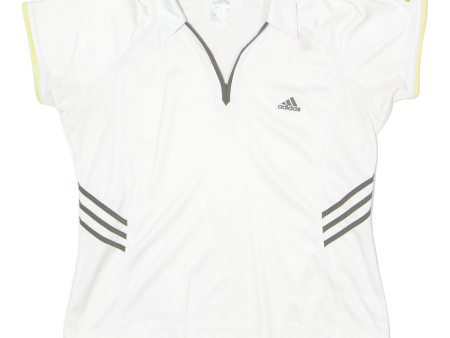 ADIDAS Womens Jersey White Collared UK 12 Cheap