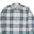 CASUAL LAND Mens Flannel Shirt Grey Check Long Sleeve L on Sale