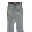 ZERO Belted Womens Jeans Blue Regular Bootcut W28 L35 Sale