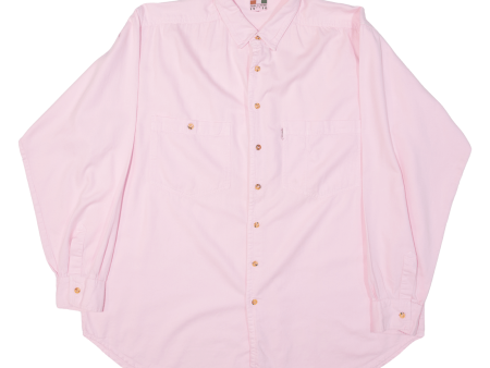 ADAM COMPANY ITALIA Mens Plain Shirt Pink Long Sleeve L For Discount