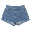 STRAWBERRY LEAVES Womens Denim Shorts Blue 90s S W27 Online now