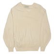 HALTON HARRY Womens Jumper Beige V-Neck Tight Knit L For Cheap