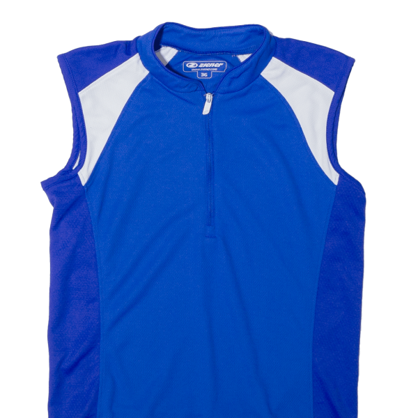 ZIENER Cycling Shirt Mens Jersey Blue Sleeveless 1 4 Zip S on Sale