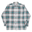 CASUAL LAND Mens Flannel Shirt Grey Check Long Sleeve L on Sale