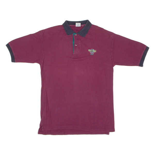 HARD ROCK CAFE Paris Mens Polo Shirt Maroon M Discount