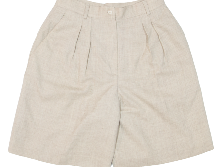 CHARTER CLUB Pleated Womens Casual Shorts Beige Relaxed 90s S W28 For Discount