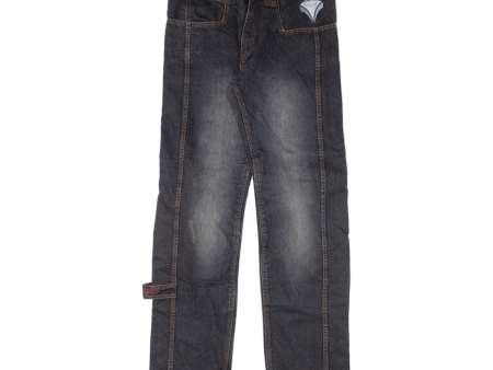 X PRO Motorcycle Mens Jeans Grey Regular Straight Stone Wash W32 L33 Online