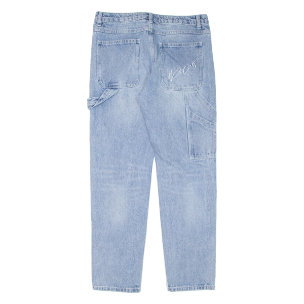 ALL ACCESS Carpenter Girls Jeans Blue Relaxed Tapered Stone Wash W30 L27 Online Hot Sale