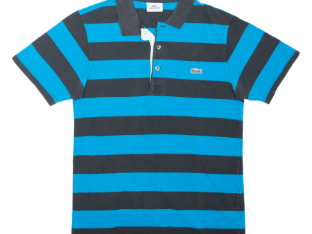 LACOSTE Mens Polo Shirt Blue Striped XS Online now